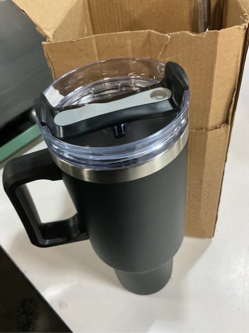 Condition photo showing New/Like New for gift for mom : new mom gifts - 40 oz tumbler with handle and straw - travel coffee mug, bonus mom gifts for new mom - insulated tumblers, coffee tumbler with lid and straw - girl mom gifts (baby girl) black