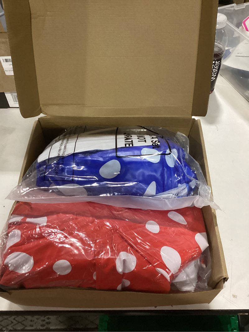 Condition photo showing Good Condition for 4 Pcs 31.5 Inch Easter Inflatables Outdoor Decoration Inflatable Mushrooms LED Blow up Mushroom for Spring Yard Garden Lawn Patio Holiday Party Decor (Red and Blue) 4 Red and Blue