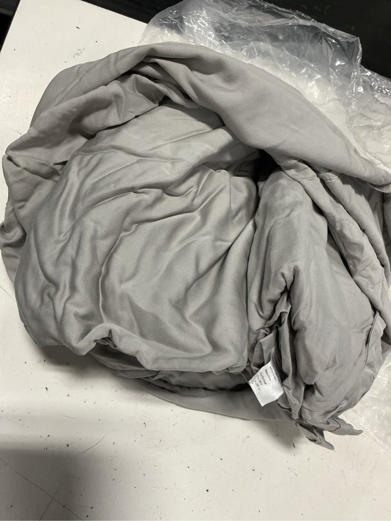 Condition photo showing As Is for bamboo sheet set, king, light grey