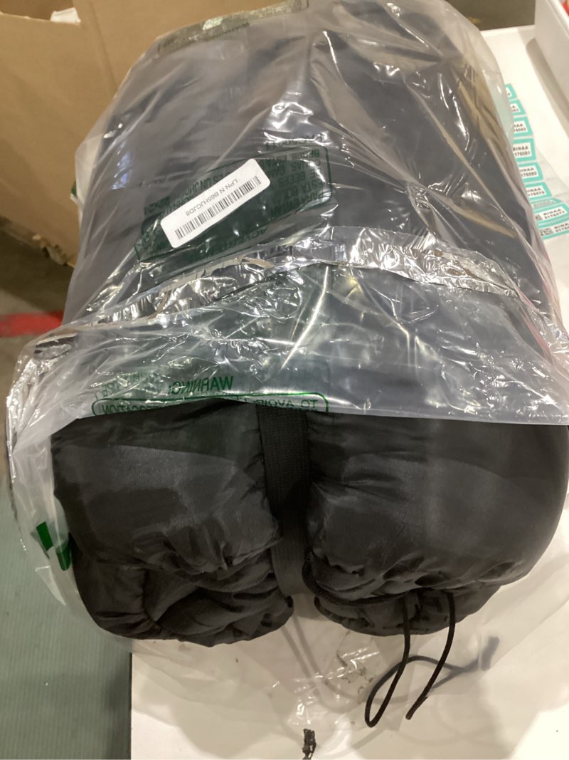 Condition photo showing Good Condition for cold weather sleeping bag 100% cotton flannel xxl for adults big and tall,free compression sack 0f black 90" x 39" right zip