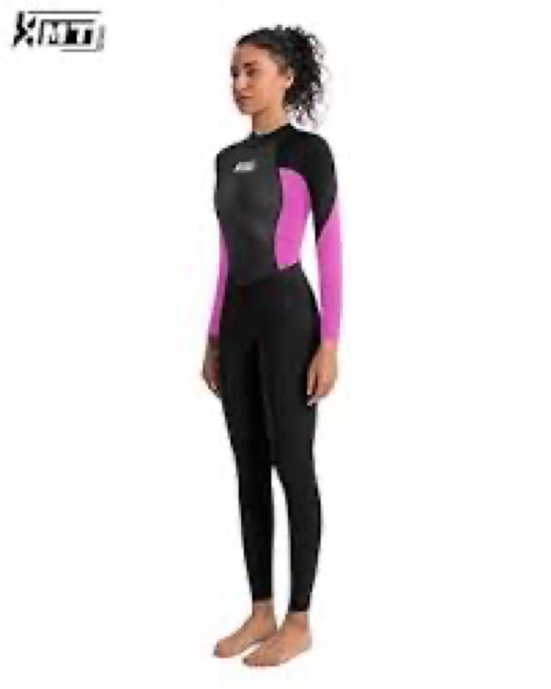 kmt women wetsuit, womens 3/2mm wetsuits full upgrade cr neoprene wet suits back zipper