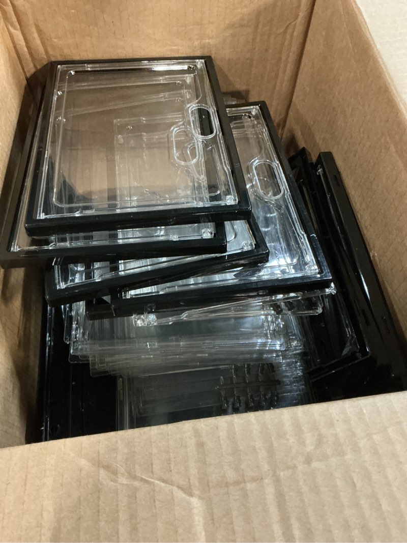 Condition photo showing As Is for  Similar Kuject X-Large Shoe Storage Boxes Organizers Clear Plastic Stackable 12 Pack, Shoe Rack & Holder Substitute, Sneaker Containers, Toy Storage Organizer Bins for Entryway, Closet, Under Bed, Black