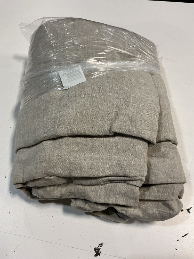 Condition photo showing As Is for quince european linen chambray duvet cover, king/cal king, natural chambray