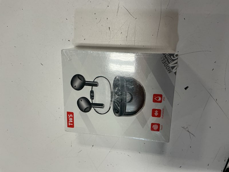 Condition photo showing New/Like New for true wireless bluetooth earbuds, teal color, sweat resistant, 3 eq sound settings