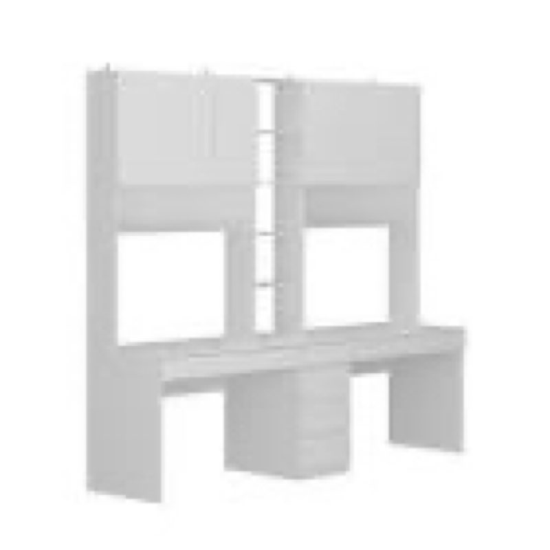 FUFU&GAGA 94.5-in White Modern/Contemporary Writing desk Hutch Included(incomplete only 1 box) 