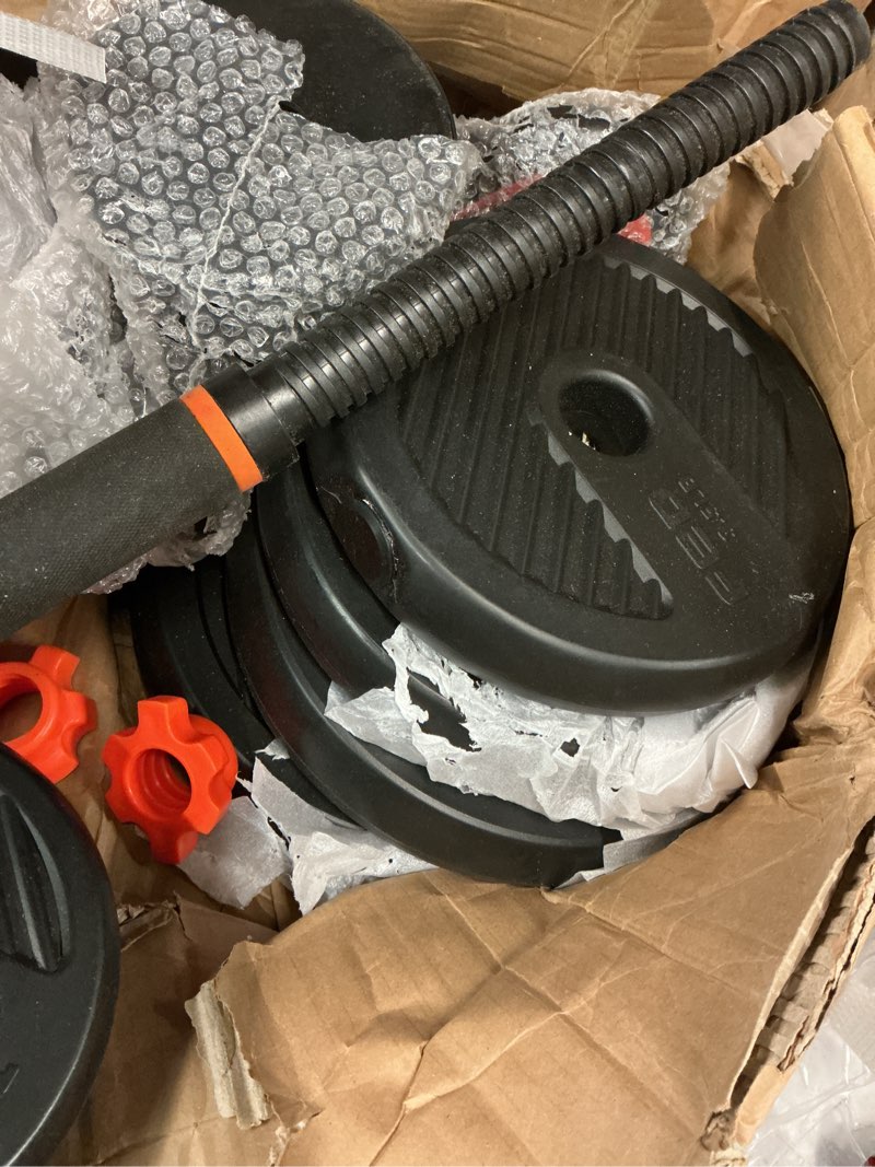 Condition photo showing Good Condition for (Similar)FED Adjustable Dumbbells, 70lbs Free Weight Set with Connector, 5 in1 Dumbbells Set Used as Barbell, Kettlebells, Push up Stand, Weight Plate, Fitness Exercises for Home Gym Suitable Men/Women