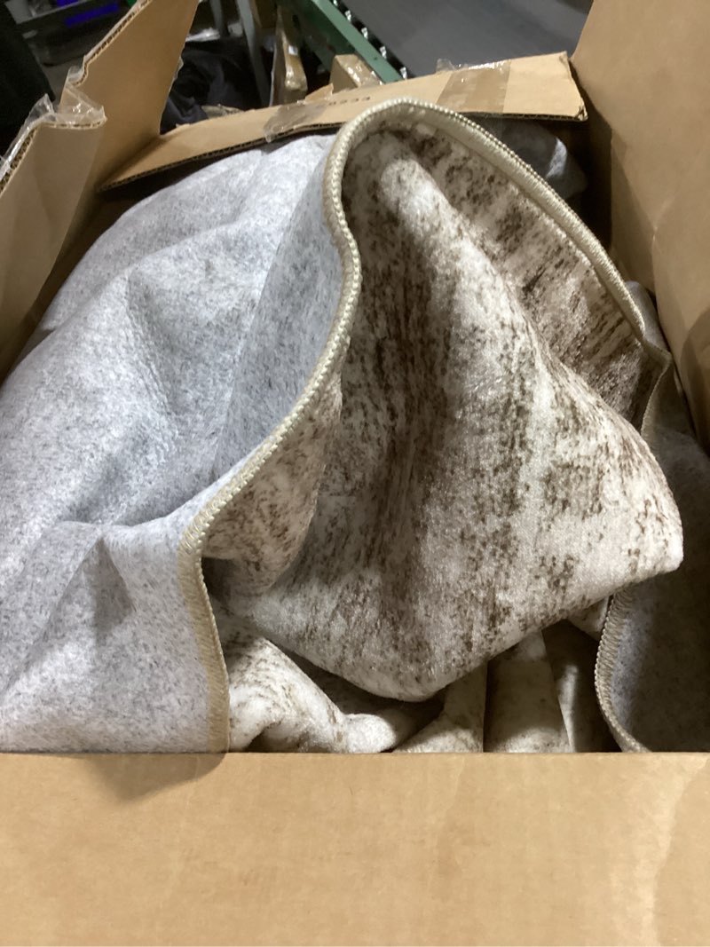 Condition photo showing As Is for 8x10 area rugs living room: washable large neutral brown rug abstract soft modern stain resistant indoor floor non-slip carpet for bedroom nursery kids office playroom dining room under table home abstract brown 8' x 10' (rectangular)