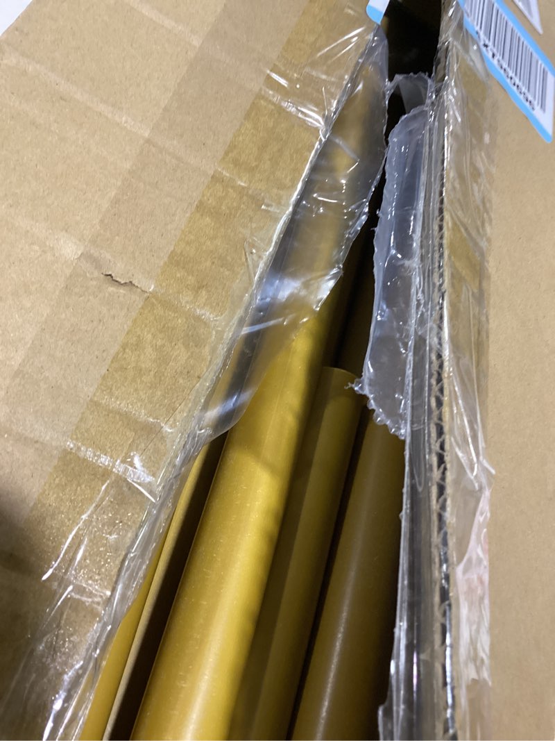 Condition photo showing As Is for Fun Express Portable Bar Table Stand - Gold Tabletop Tent Base for Events | Dessert Table Display Set for Vendor Craft Fair, Party Tables & Mobile Bar Station | Circus Carnival Theme Setup