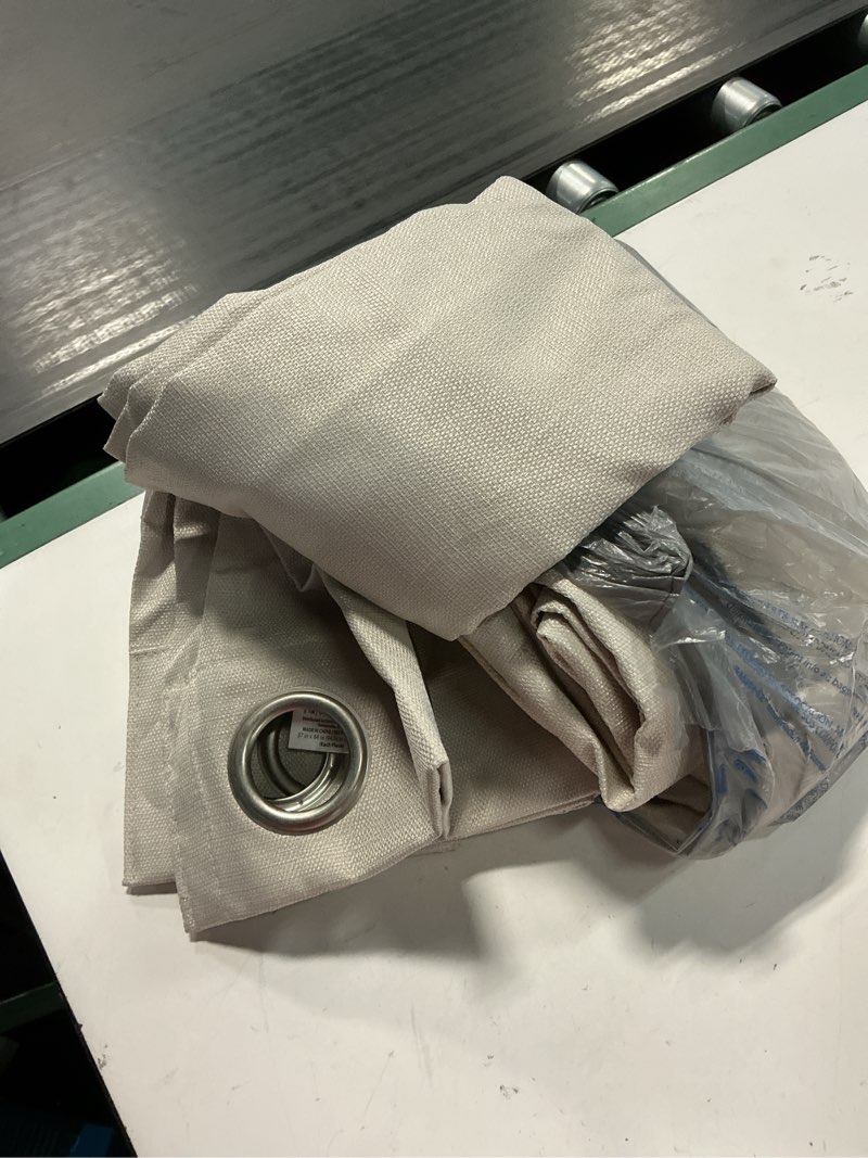 Condition photo showing Good Condition for mainstays textured solid blackout grommet curtain panel pair, set of 2, beige, 37" w x 84" l