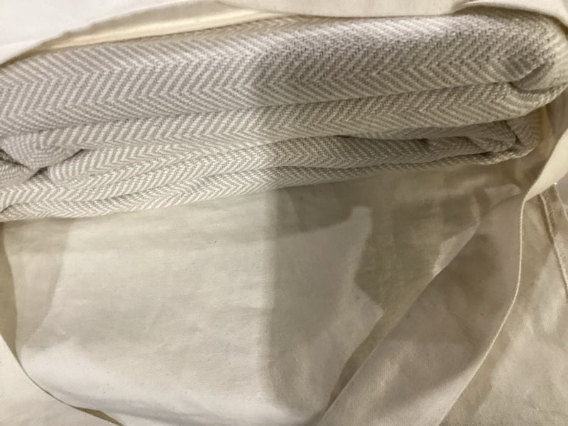 Condition photo showing Good Condition for cozy organic patterned blanket