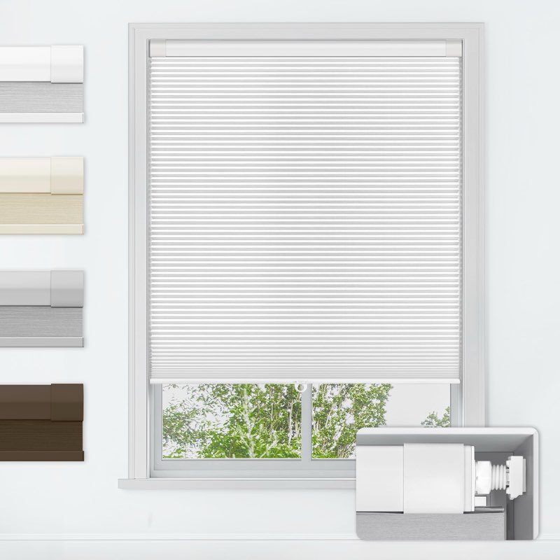 SEEYE No Drill Cordless Cellular Shades, Blackout Honeycomb Blinds for Indoor Window,Thermal Insulat