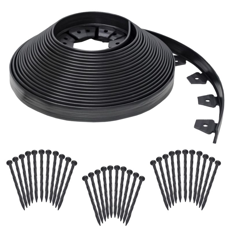 easyflex no-dig landscape edging kit - 100 ft., black