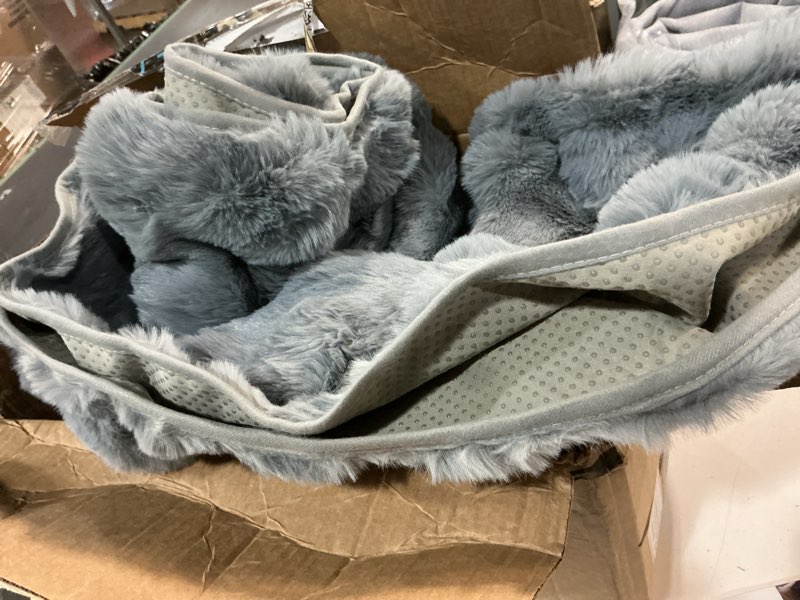 Condition photo showing Good Condition for plush and fuzzy shaggy couch cover, dog pad faux fur sofa cover, water resistant slipcover, non-slip furniture protector for kids,dogs,cats.(noble gray-bubble