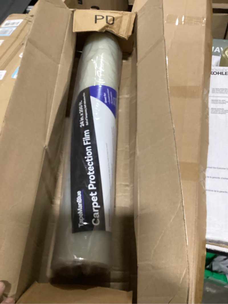 Condition photo showing New/Like New for tapemanblue carpet protection film 24" x 200' roll, self adhesive plastic carpet protector film with clean removal & easy unwind, durable protection tape to shield your surface from dirt and spills 24" x 200' (1 roll)
