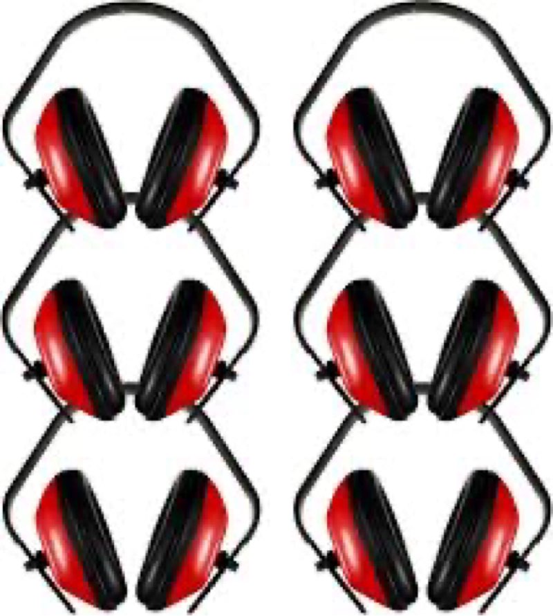 Mootycapa 14 Pcs Soundproof Earmuffs Hearing Protection Headphones Red Adjustable Padded Defender No