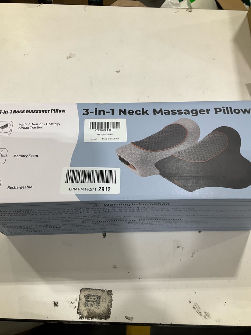 Condition photo showing New/Like New for Rechargeable 3-in-1 Neck Massager Pillow with Heat,Vibration & Air Traction – Heated Neck Pillow Massage Hump Soothing Neck Relaxation, Posture Support & Stress Relief