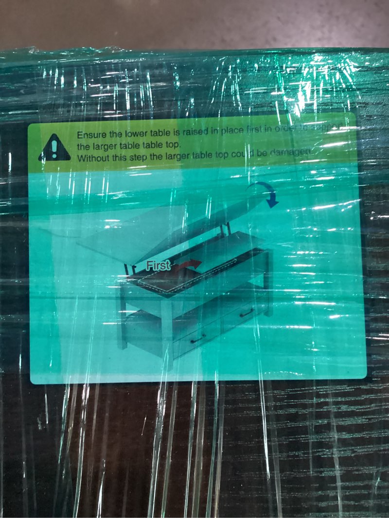 Condition photo showing New/Like New for Rolanstar Coffee Table Lift Top, Multi-Function Convertible Coffee Table with Drawers and Hidden Compartment, Converts to Dining Table for Living Room, Home Office,Espresso