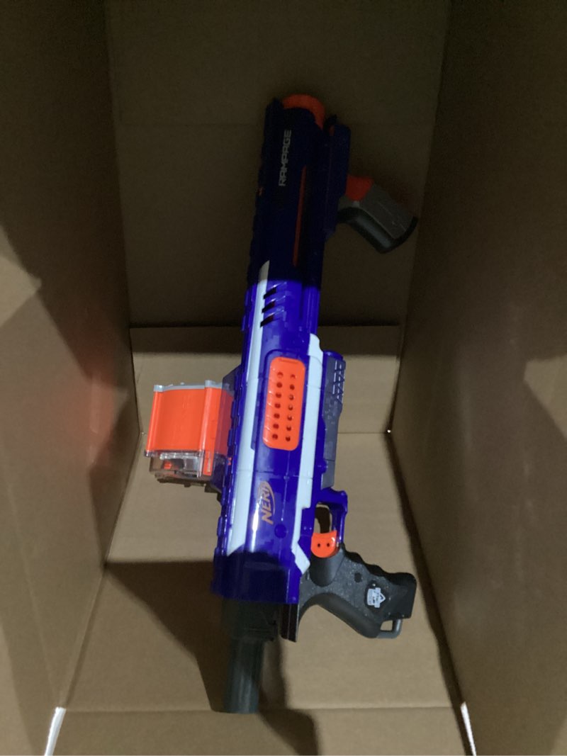Condition photo showing As Is for (As is, no darts)  NERF Rampage N-Strike Elite Toy Blaster with 25 Dart Drum Slam Fire for Kids, Teens, & Adults (Amazon Exclusive)