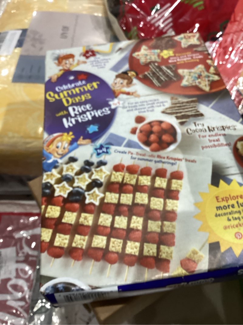 Condition photo showing New/Like New for Kellogg's Rice Krispies Breakfast Cereal, Summer Snacks, Family Breakfast, Red and Blue Color Mix, 7.5oz Box (1 Box) (Pack of 2)