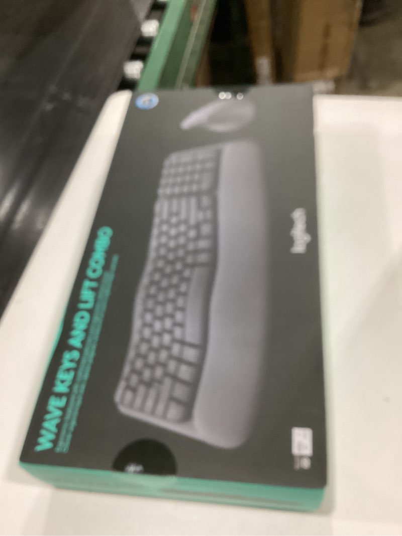 Condition photo showing New/Like New for Logitech Wave Keys & Lift Vertical Mouse - Ergonomic Wireless Keyboard and Mouse Combo - with Cushioned Palm Rest, Easy-Switch, Bluetooth, for Multi-OS, Windows/Mac - Graphite Graphite Right-Handed Combo