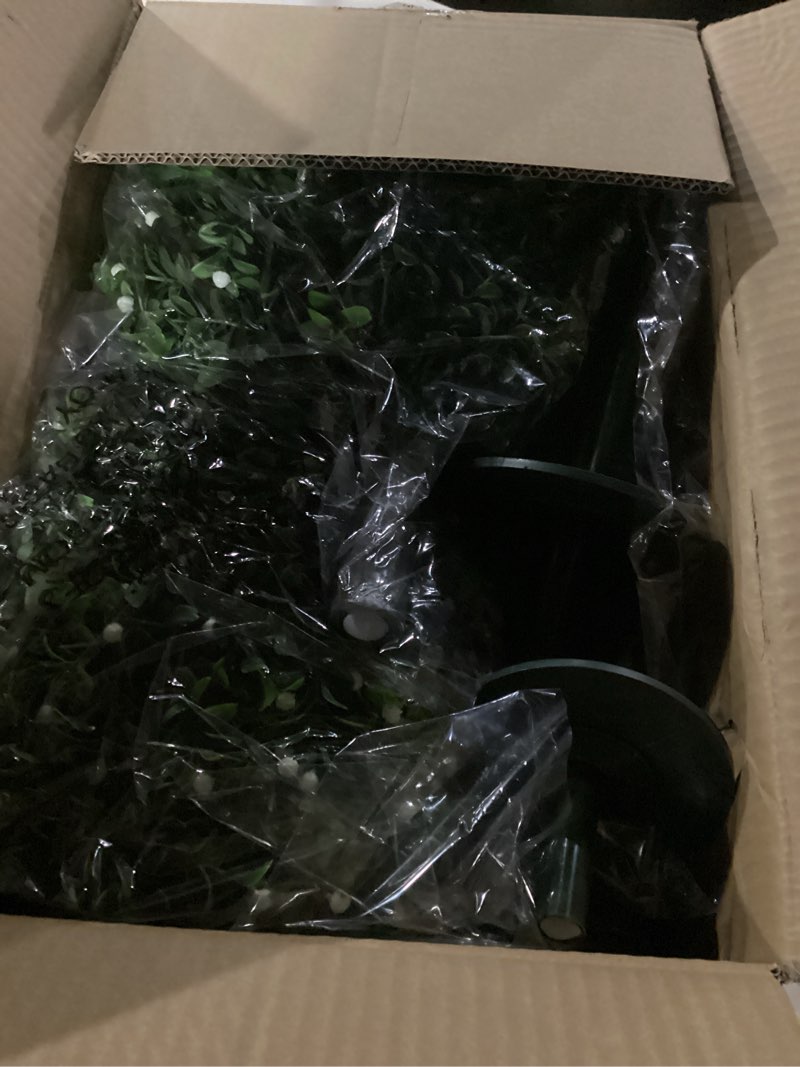 Condition photo showing New/Like New for Artificial Topiary Bushes for Outdoors with Spike, Boxwood Ball Fake Shrubs UV Resistant Faux Plants for Indoor Outdoor Fall Thanksgiving Halloween Decor (Gypsophila Boxwood White-2 Packs)
