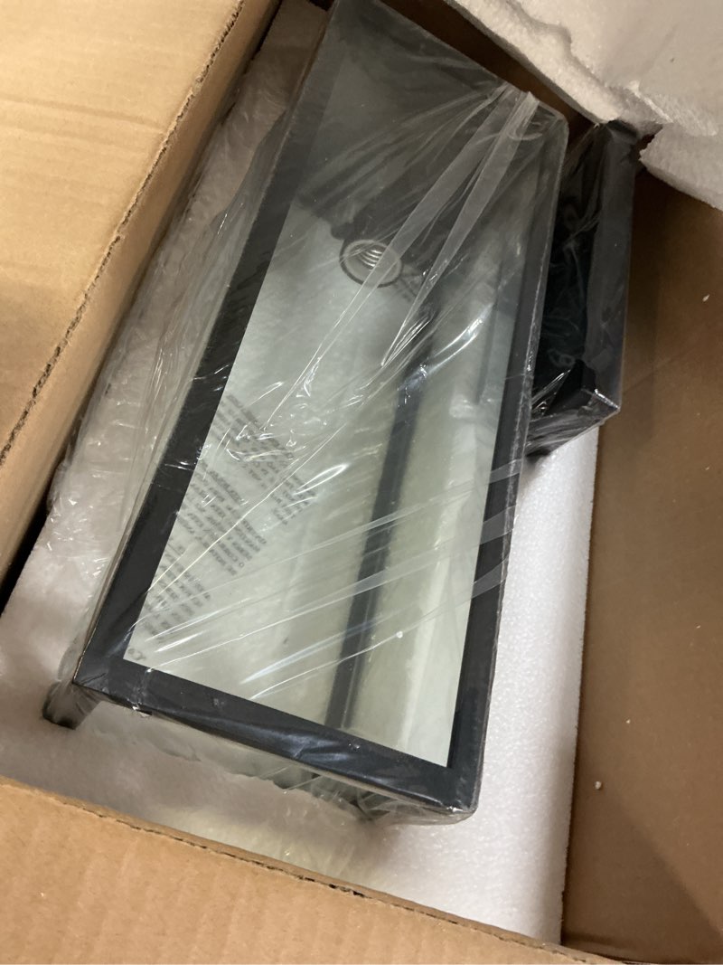 Condition photo showing Good Condition for bestshared dusk to dawn sensor outdoor wall lantern, 18 inch tall large exterior wall lights, anti-rust modern black outside lamp for house front porch doorway patio (black, 18" h) black 18"h