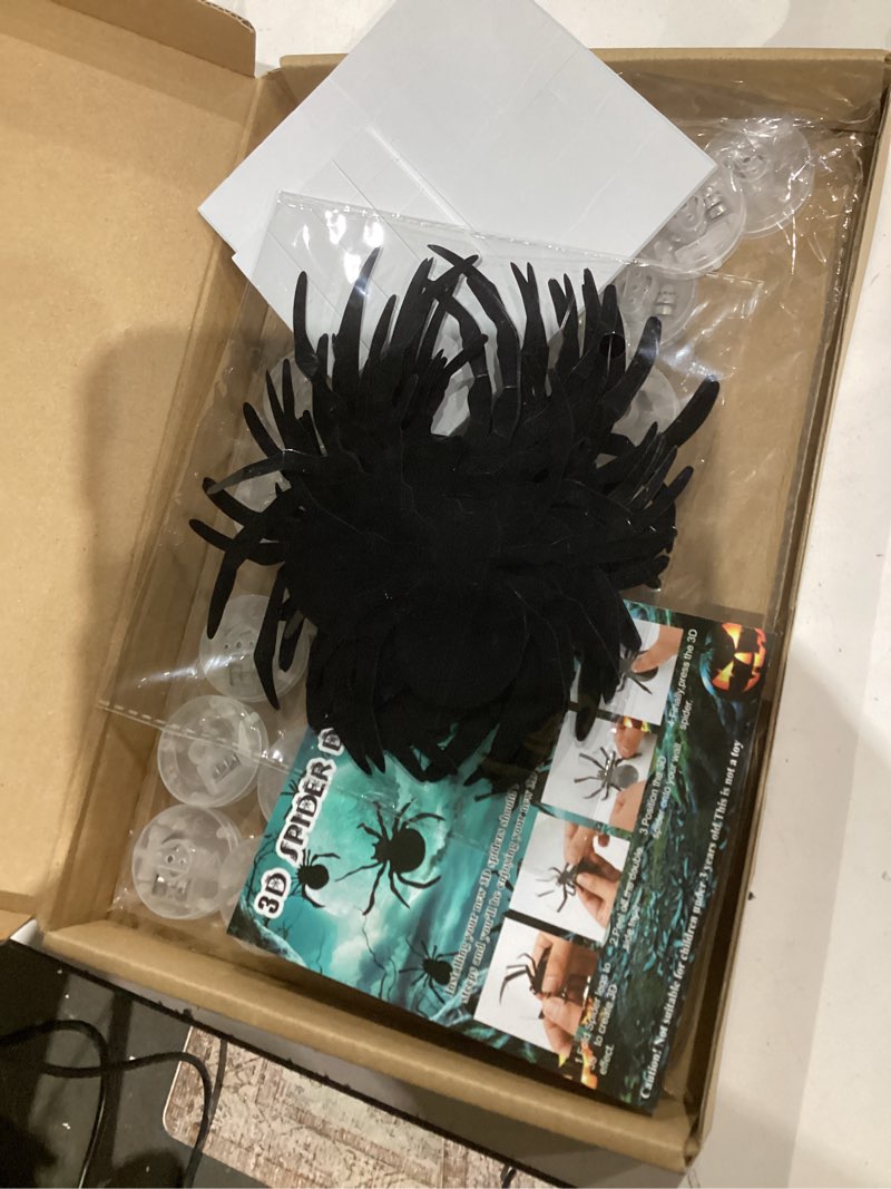 Condition photo showing Good Condition for DR.DUDU 36 Pack Halloween Spider Wall Decor, 3D Window Stickers with Multi-Color LEDs, Removable Light up Spiders Wall Decals for Bathroom Home Door Party Indoor & Outdoor Decorations (Assorted Sizes)