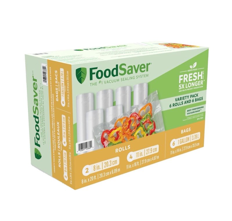 foodsaver vacuum seal variety pack, rolls and bags