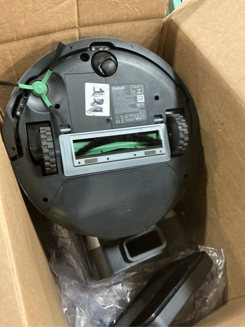 Condition photo showing As Is for irobot roomba plus 504 vac robot vacuum with autoempty dock - superior power-lifting suction, anti-tangle dual rubber brushes, perfect for pet hair, self-empties for 75 days, avoids obstacles, lidar