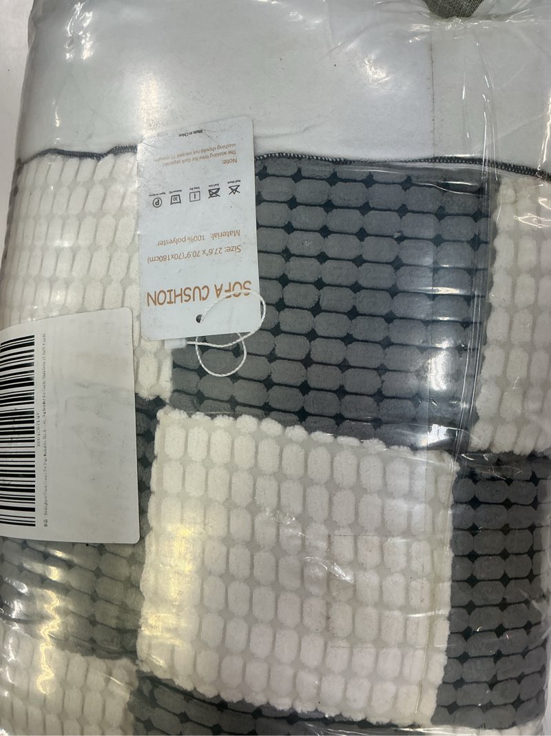 Condition photo showing New/Like New for couch covers for dogs washable,thick sofa pads,checkered couch cover sofa protector, anti-slip fun fuzzy pet friendly sofa cover, dog bed mat for couch,(dark grey,27.5x70.8 inch) dark gray 27.5x70.8inch