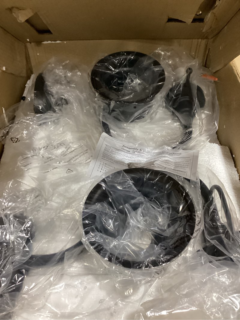 Condition photo showing As Is for zeyu 2 Pack Dusk to Dawn Outdoor Wall Sconce, Barn Light Fixtures for Front Porch, Exterior Wall Mount Light in Matte Black Finish, 016-1BL-PC-2 BK Black, Dusk-to-Dawn Large, 2 Pack