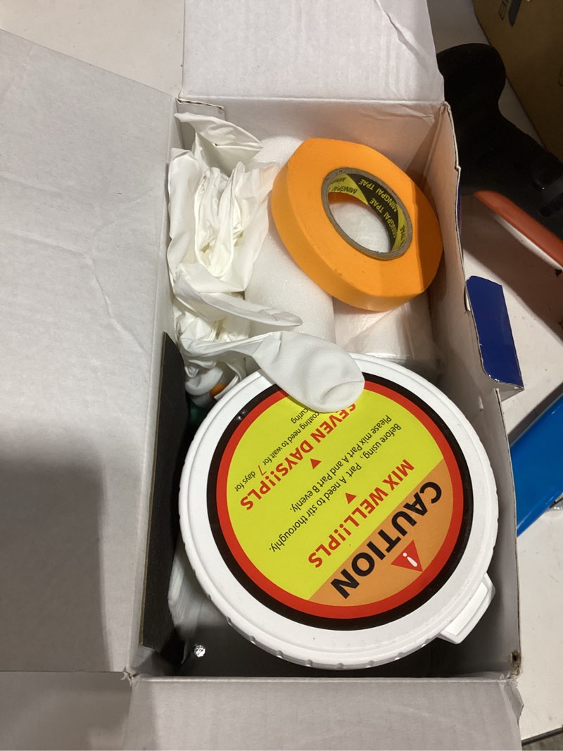 Condition photo showing Good Condition for tub and tile paint refinishing kit, 17oz bathtub refinishing kit with tools, diy tub paint white for bathtub, shower, kitchen countertop, porcelain, easy to cover & low odor, 25-30sq.ft 17 fl oz (pack of 1)