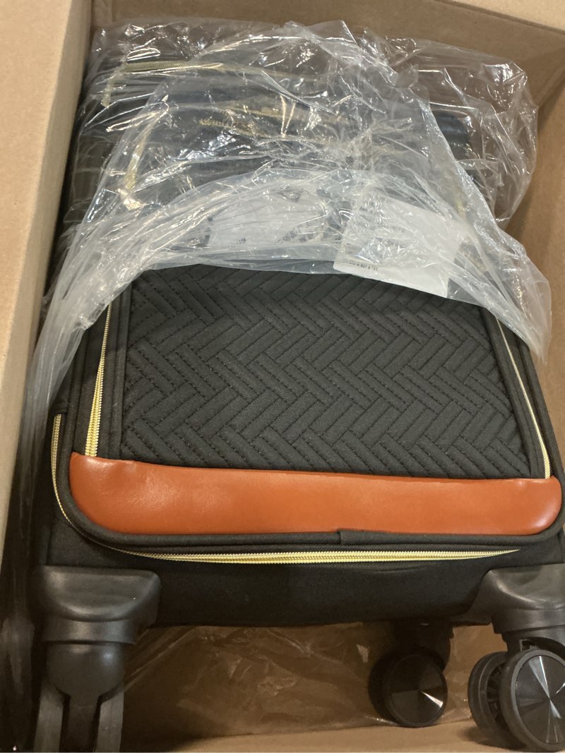 Condition photo showing Good Condition for rainsmore carry on luggage 22x14x9 airline approved, 20 inch softside suitcases with wheels, 3 piece luggage sets, rolling carry on suitcase with tsa lock for travel weekender black-brown