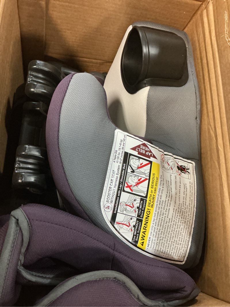 Condition photo showing Good Condition for baby trend hybrid si 3-in-1 combination booster seat, dash plum – side-impact protection, 3-stage growth design, adjustable headrest, cushioned comfort hybrid si dash plum