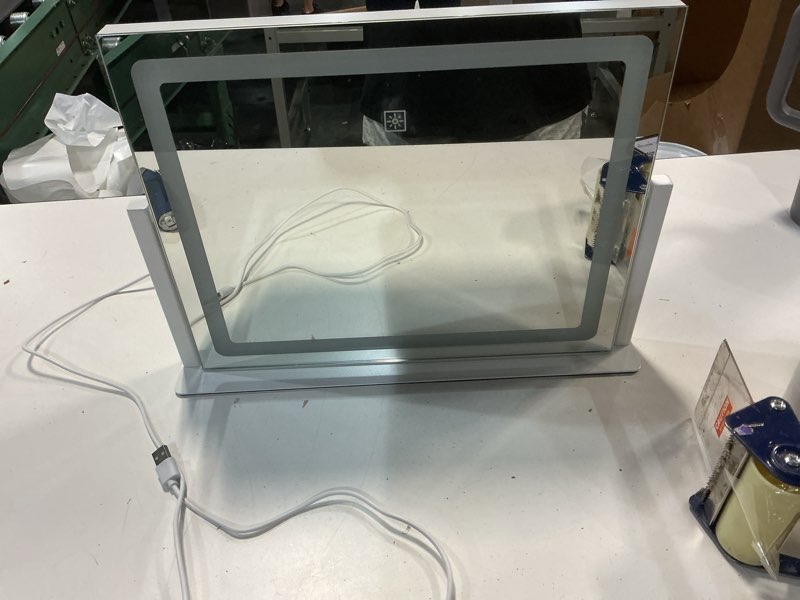 Condition photo showing Good Condition for fennio vanity mirror with lights 13'' x 17'' makeup mirror with lights,vanity mirror touch screen with 3-color lighting,dimmable,for vanity desk bedroom white white 16.5"l x 12.5"w