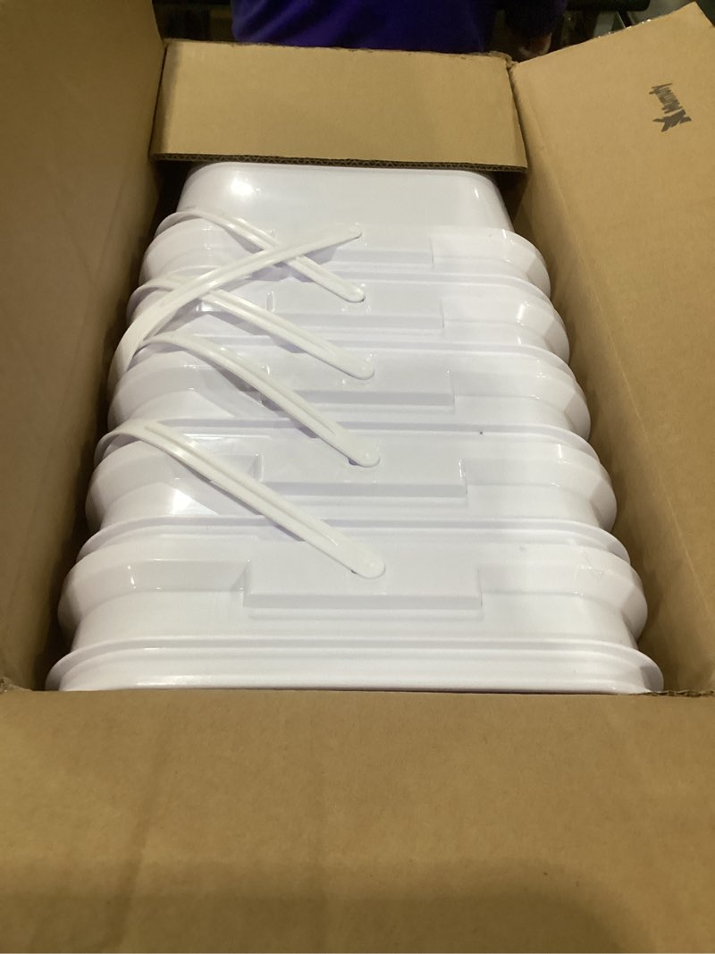 Condition photo showing Good Condition for mumufy 5 pcs 3.5 gallon square food grade bucket with lid square bucket pail plastic handles for long term food storage, camping, fishing, home organization easy stack and store (white) white 5