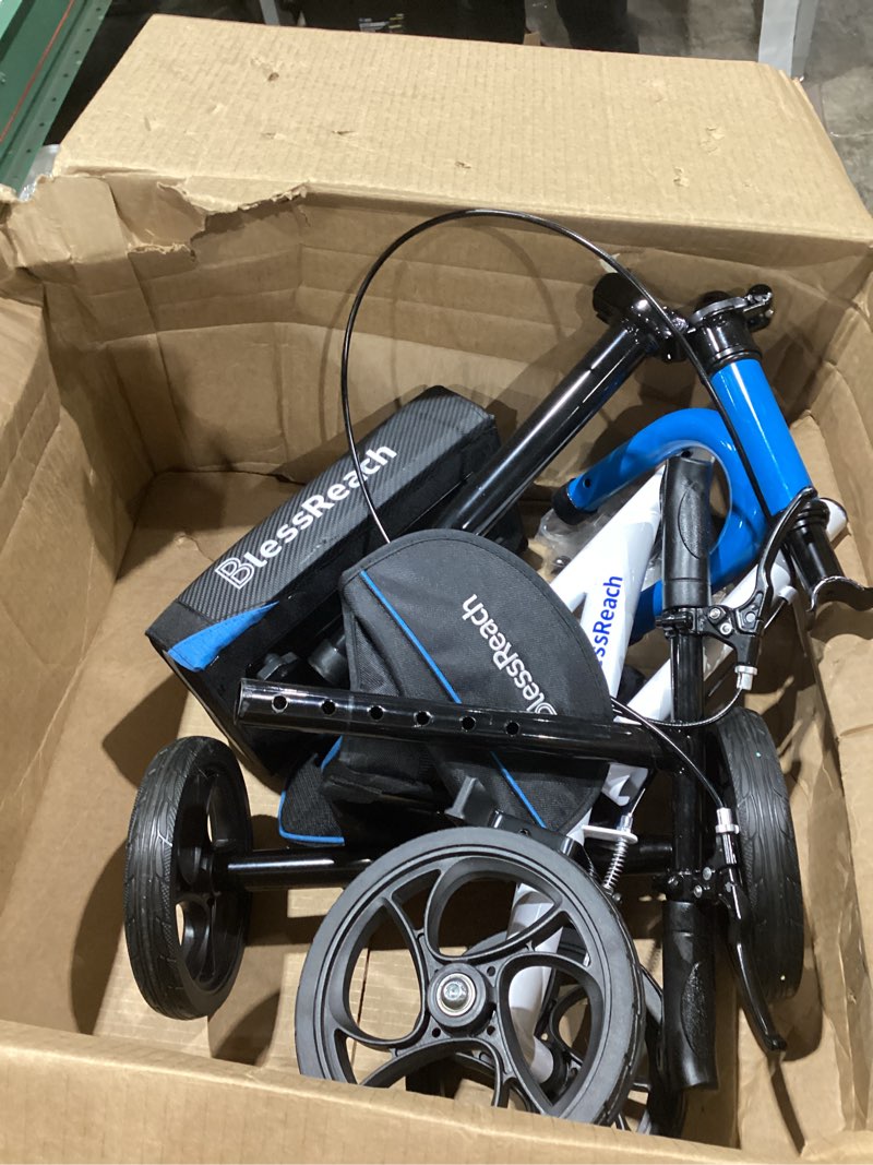 Condition photo showing Good Condition for knee scooter?knee scooter for adults for foot surgery?knee walker for foot injuries compact crutch alternative with dual braking system (blue)