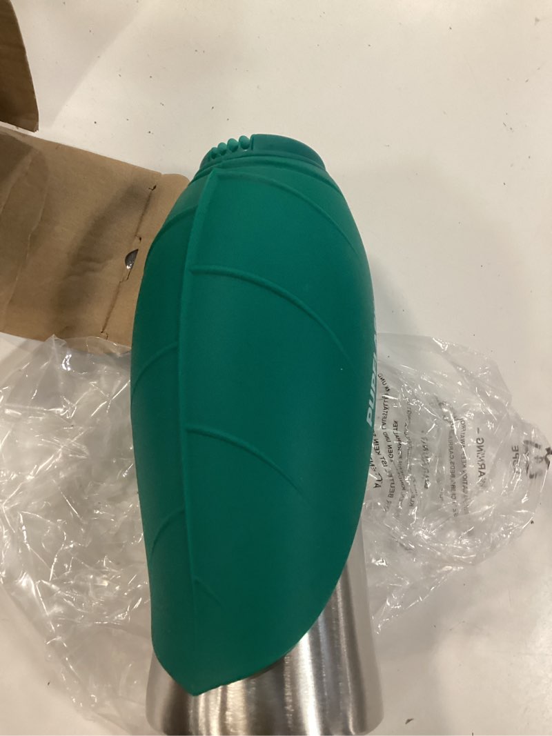 Condition photo showing New/Like New for pupflask large dog water bottle | 27 or 40 oz stainless steel | convenient dog drink dispenser | puppy travel water bowl | portable pet hydration bottle | leak proof | perfect size for all breeds 27 ounce quetzal green