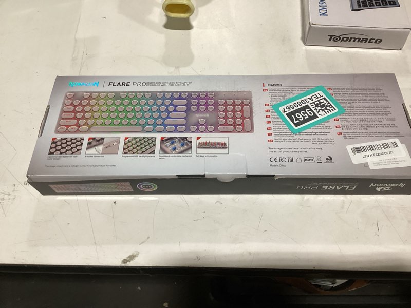 Condition photo showing Good Condition for redragon k710 wireless typewriter mechanical gaming keyboard, bluetooth/2.4ghz/wired, rgb led backlit, blue switch - clicky, rechargeable, solid metal panel, round keycaps, pink