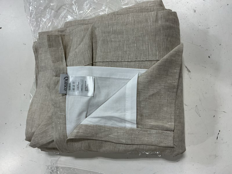 Condition photo showing Good Condition for quince european linen curtain - single panel 96”x84”  natural