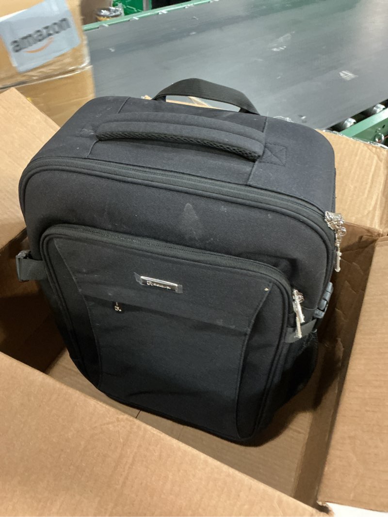 Condition photo showing As Is for Relavel Makeup Backpack Extra Large Travel Train Case Professional Makeup Artist Kit Set Bag with 4 Clear Bags, Brush Storage Organizer Box with Dividers for Cosmetic Hair Tools Barber Supplies, Black Black Large