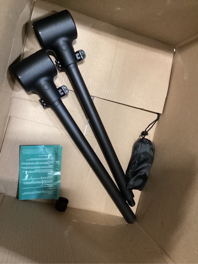 Condition photo showing Good Condition for Dumbbell to Barbell Converter 2.0 – Transform Dumbbells into Barbell Set for Home Gym, Adjustable Weight Bar with Anti-Slip Foam Grip, Steel Clamp & 200LB Max Capacity, Compatible with Standard Dumbbells