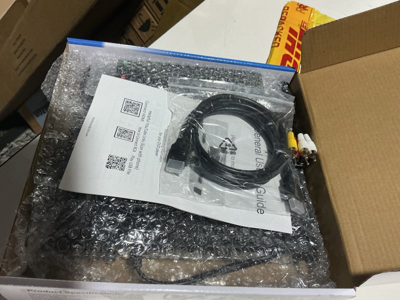 Condition photo showing Good Condition for ultra slim dvd player, thin hdmi av dvd players for tv, 0.6 inch design with region free & colourful hd pixels, supports usb playback, ntsc/pal dvd player with hdmi & rca cables, remote control.