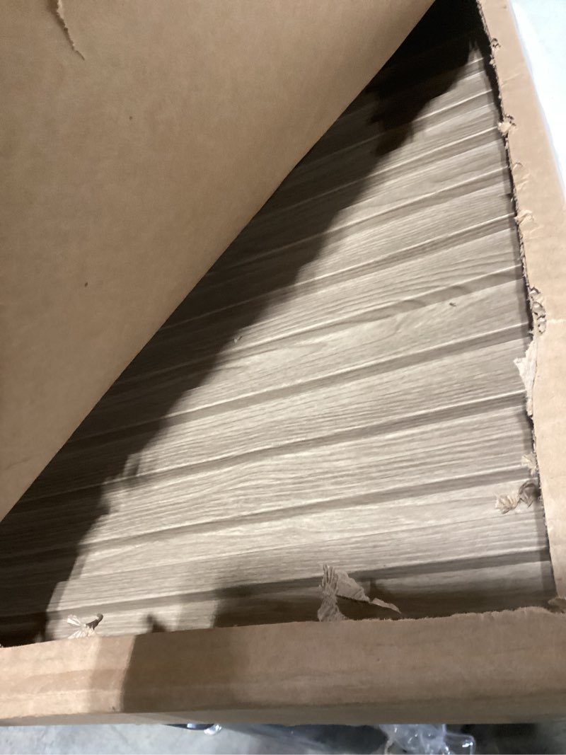 Condition photo showing Good Condition for Art3d Slat Wall Panel, 3D Fluted Textured Panel 12-Tile 19.7 x 19.7in. - Oak 19.7 x 19.7in. Square - Oak 12