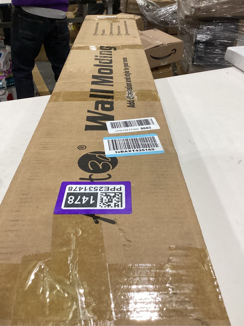 art3dwallpanels pre-cut wall molding set of 3 pcs, ready-to-assemble wainscoting panels for interior wall décor living room bedroom accent wall - installed with glue, 3 frames white: style 6