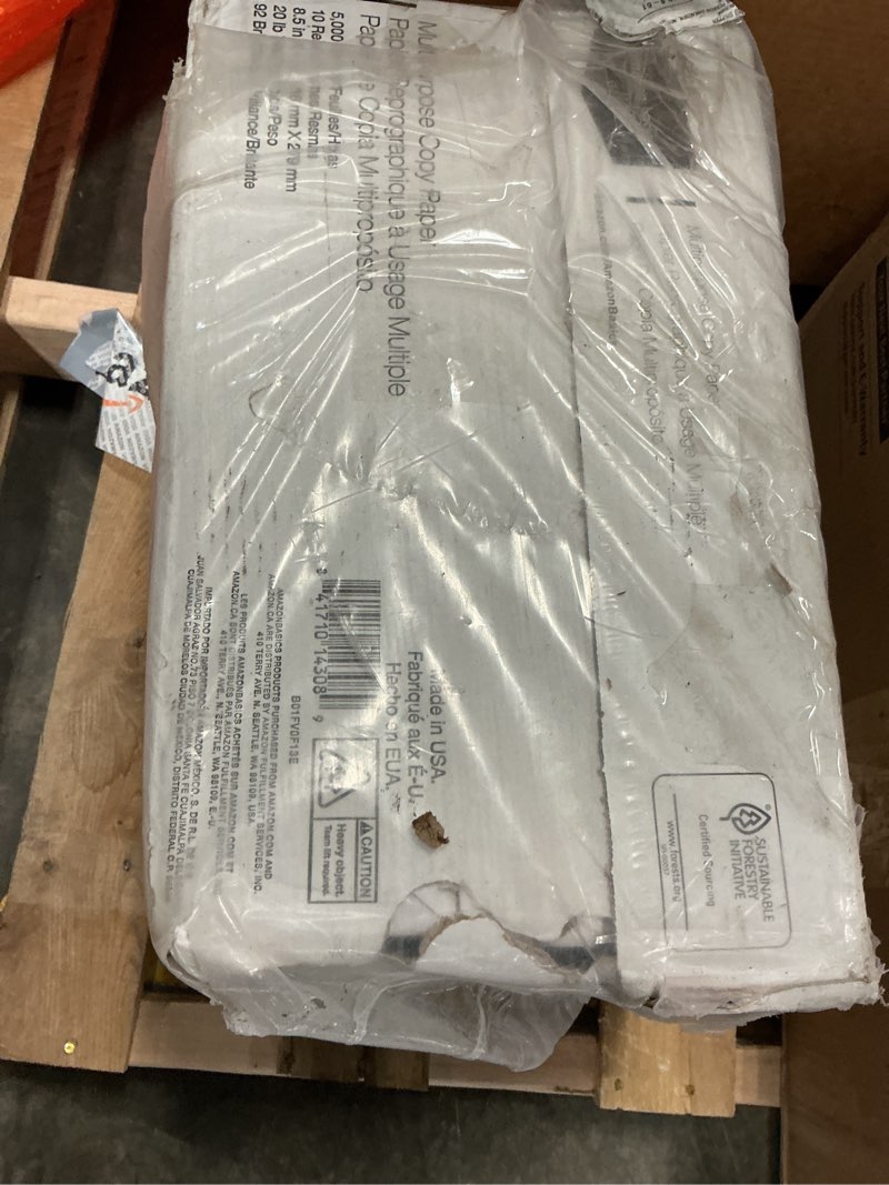 Condition photo showing New/Like New for amazon basics multipurpose copy printer paper, 20 lb, 8.5 x 11 inches, 10 reams (5,000 sheets), 92 bright white