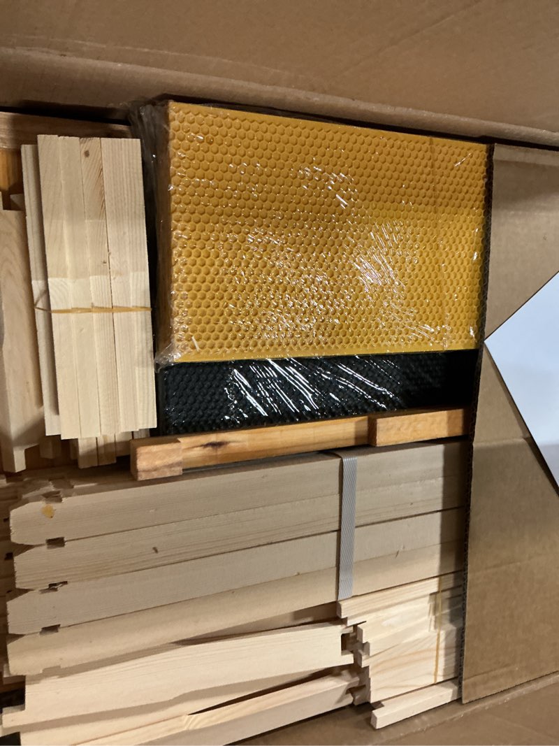 Condition photo showing New/Like New for beecastle 8 frame langstroth bee hive coated with beeswax includes beehive frames and waxed foundations (1 deep box & 1 medium box)