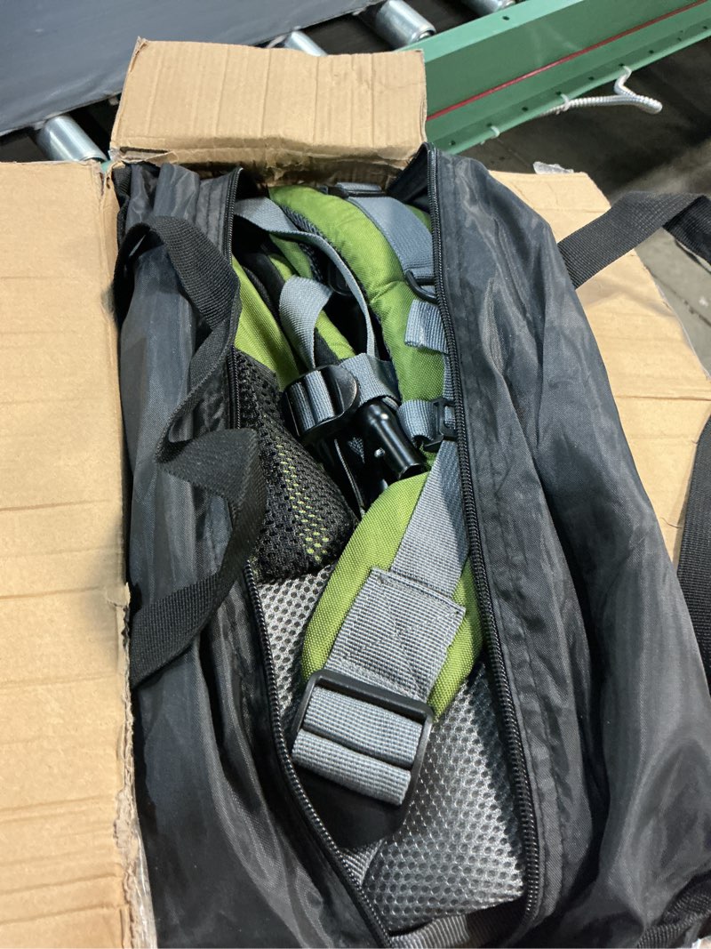 Condition photo showing New/Like New for besrey baby backpack carrier, toddler hiking backpack with safety 3-height seat, adjustable straps&waist belt, foldable frame lightweight large capacity child carrier for hiking (army green)