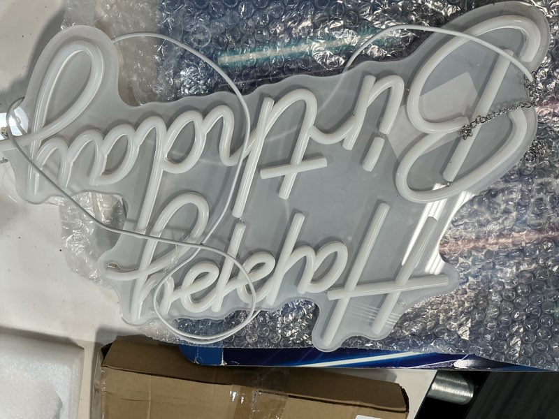 Condition photo showing Good Condition for happy birthday neon sign for wall decor, led happy birthday light up sign with 10 pcs ballons, dimmable happy birthday lights signs for all birthday party decorations backdrop, warm white happy birthday-warm white