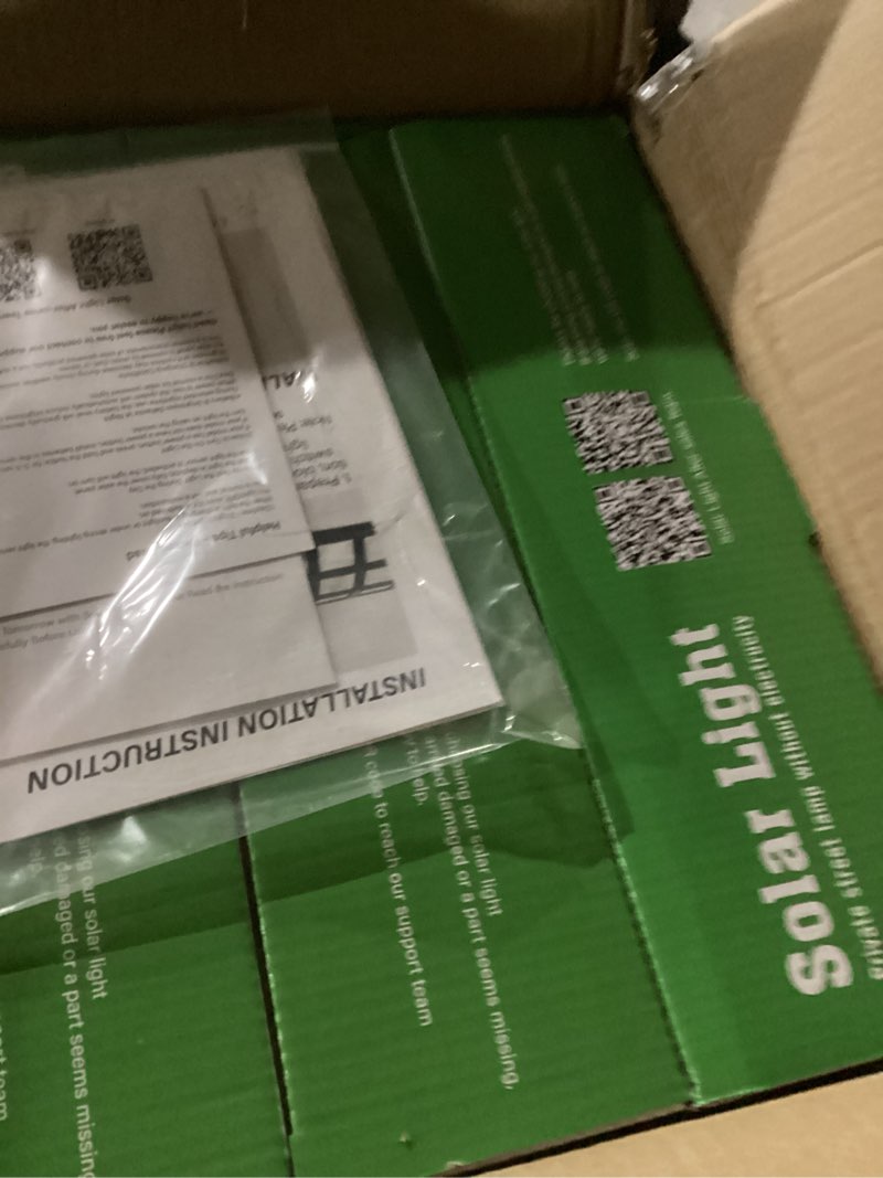 Condition photo showing New/Like New for solar street lights outdoor waterproof,6500k led dusk to dawn solar light,260° angle flood light with motion sensor and remote control for outdoor,parking lot, courtyards,parking garages 6-pack 1500w(6-pack)